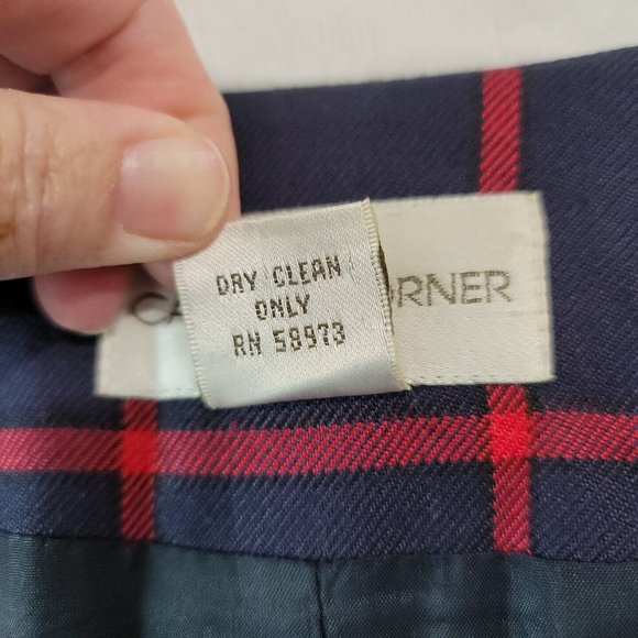 VTG Casual Corner Windowpane Plaid Blazer Womens Size 6 Gold Buttons & Pockets - Picture 11 of 16